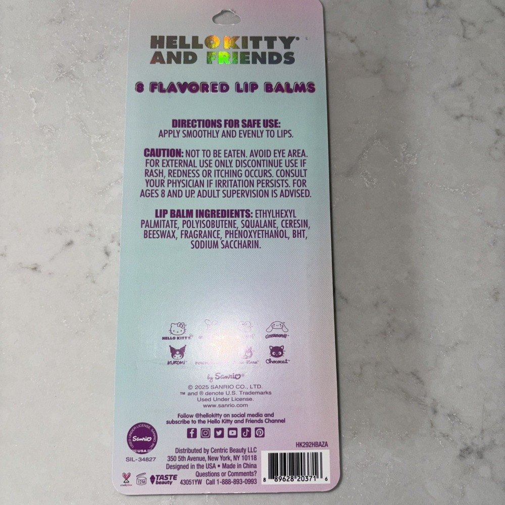 New Sanrio Hello Kitty and Friends 8 Flavored Lip Balms - Picture 2 of 2